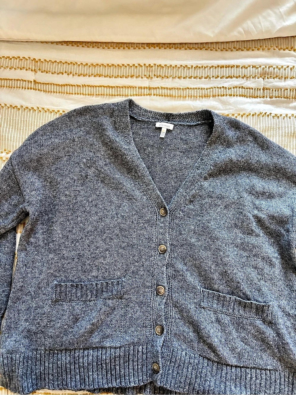 Gray V-Neck Cardigan